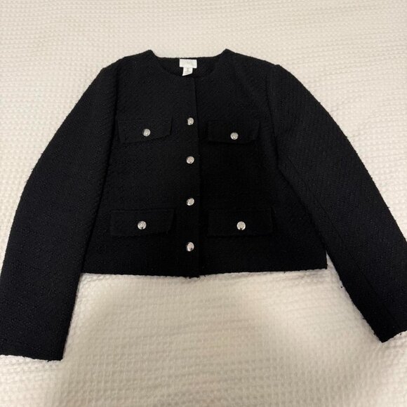 Tweed Black Blazer - Size L - Picture 1 of 7